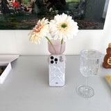 White pearl ribbon jelly hard case (clear)