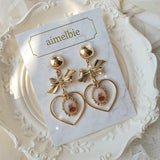 ビンテージテディベアハートアンドリボンイヤリング / Vintage Teddy Bear Heart and Ribbon Earring