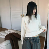 Adieu pastel gradation mix round long sleeve knit