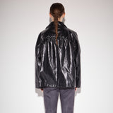 レザージップアップジャンパー / Leather zip-up jumper black