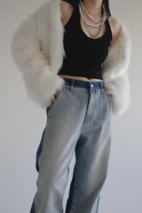 ホワイトファージャケット/white fur jacket