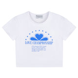ラブクローバークロップTシャツ/Love Clover crop t-shirt [2 Color]