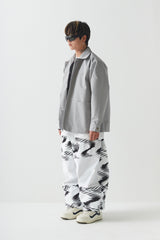 ウェーブベルベットスーパーワイドボックスパンツ / BSR2223FWPT016 ZGZG WAVE VELVET SUPER WIDE BOX PANTS WHITE