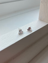 [92.5silver] cubic heart earrings