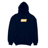0021 Italics Wool Outline Navy Hoodie (4576662061174)