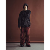 サイドシャーリングダブルストラップパンツ / SIDE SHIRRING DOUBLE STRAP PANTS_RD