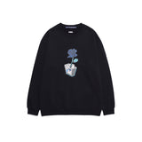 フラワースエットシャツ ネイビー/AQO FLOWER SWEATSHIRTS NAVY (4432804577398)