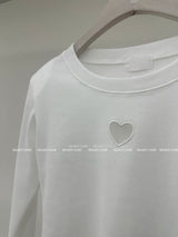 ハートオープンショルダーパッドクロップドTシャツ