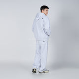 BASIC LOGO NEEDLEWORK HOODIE ZIP UP MELANGE 