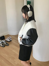 Blando fleece varsity jacket