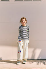 [KIDS] KIRSH X MISAKI KAWAI KIDS ARTWORK STRIPE T-SHIRT [BLACK]