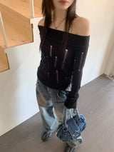 ルーケットY2Kキッチースターベルトデニムミニショルダーバッグ