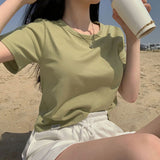 デイリーラベルセミクロップショートスリーブTシャツ