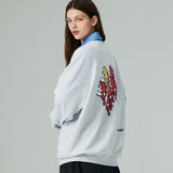 ハートプリンティングスウェット/HEART PRINTING SWEAT SHIRT-WHITE MELANGE