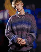 グラデーションセーター/GRADATION SWEATER PURPLE BLUE