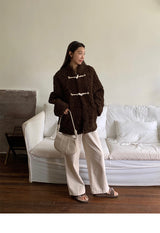 Ankara tteokbokki fleece coat