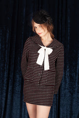 (set) dot sailor jacket & skirt (6640114466934)