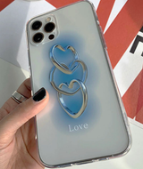 ラブブルーハートリングフォーンケース / Love Blue Heart Ring Phone Case
