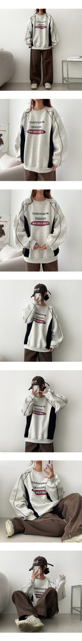 [Fleece] フォートスティッチラインカラースウェット