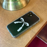 RIBBON KNIT HARD JELL CASE _BLACK
