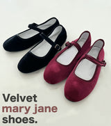 Velvet mary jane shoes