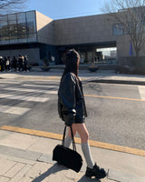Hidden leather jumper