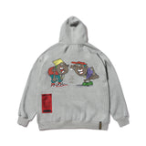 CARTOON OVERSIZED HEAVY SWEAT HOODIE GREY / BLACK (4626268323958)