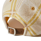 COLORING CHECK PATTERN FLEECE BALL CAP [MUSTARD]