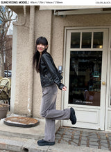 Biker Rider Short Leather Jacket (2color)
