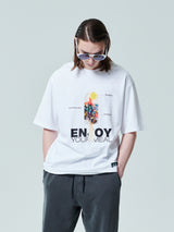 [ENJOY YOUR MEAL] CAMPAIGN 1/2 T-SHIRT ICE CREAM_WHITE (6582792945782)