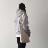 Corduroy simple line bag - ivory