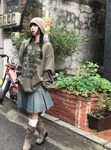 アイズオーバーサイズフィットワッフルニットフーディ