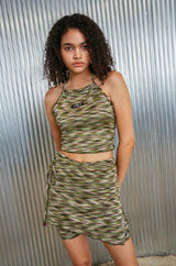 ウェイビーホルタースリーブレス/wavy halter sleeveless_ green