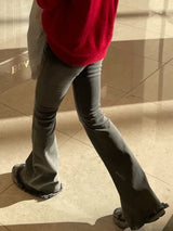 Sensual washing boot-cut pants 