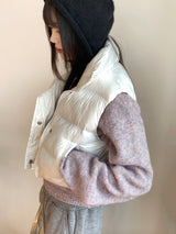 Dean High Neck Crop Vest Padding