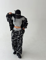 [UNISEX] Camouflage Fleece Wide Pants