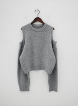 ソフトショルダースプリットニット/Soft shoulder split knit (2color)