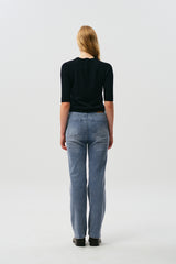 CHERRY SLIM-FIT DENIM PANTS [BLUE]