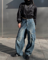 Oval cargo denim pants