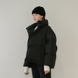 CASUAL PADDED JACKET (BLACK) (6645975646326)