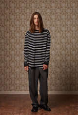 Multi stripe long sleeve T - White/Blue/Black (4622115176566)