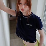 スティッチクロップT / STITCH CROP TEE_NAVY