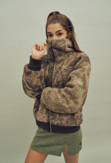 タイダイ風ボアZIPジャケット / HIDE Tie Dye Fleece Jumper (Brown) (4606136189046)