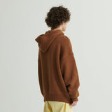 WHATTHE ビックロゴ ニット パーカー/WHATTHE Big Logo Knit Hoodie Brown
