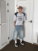 No.0272 mesh chicago coloring half T (3color)