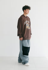 ラッキージャングルクルーネック / BSR2223FWPO069 LUCKY JUNGLE CREWNECK BROWN