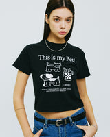 ディスイズマイぺットクロップTシャツ/THIS IS MY PET CROP TSHIRT-BLACK