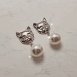 メルビーザキャットシリーズ - パールピアス / Melbie The Cat Series - Pearl Piercing (Silver ver.)