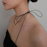 ハートストリングネックレス / heart string necklace