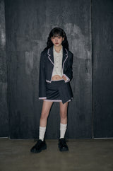 ストライプクロップジャケット / stripe crop  jk - charcoal